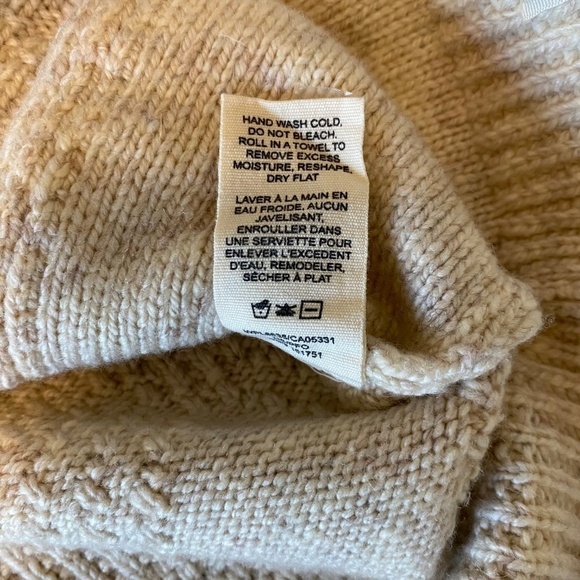 Woolrich-Knit Fringe Cowl Neck Flared Sleeve Sweater -Oatmeal- Size ‎ XL - Picture 9 of 10